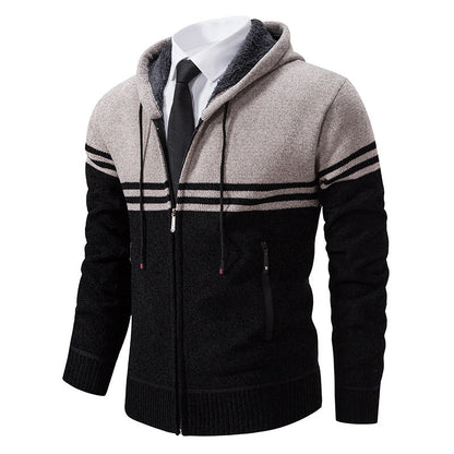 Herren Kapuzenjacke Modern mit Struktur Optik