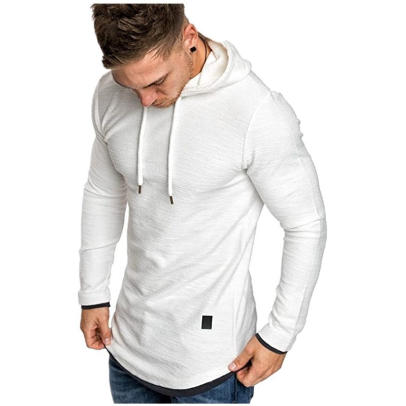 Herren Longline Kapuzenshirt Asymmetrisch Modern Schwarz - BerlinGlamour