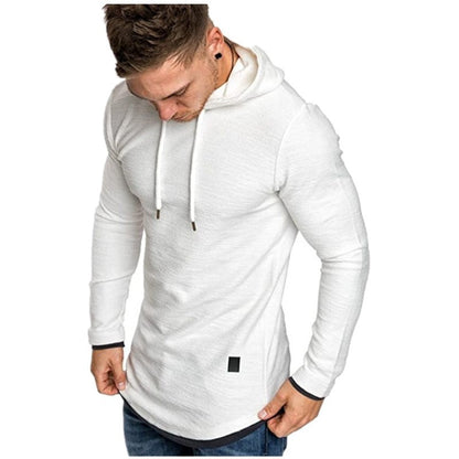 Herren Longline Kapuzenshirt Asymmetrisch Modern Schwarz - BerlinGlamour
