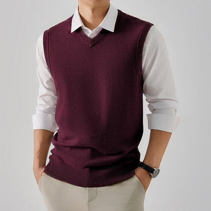 Herren Pulloverweste Elegant V-Ausschnitt Modern