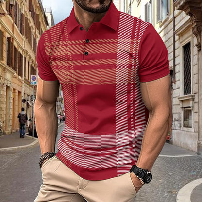 Herren Polohemd Gestreift Modern Sportlich