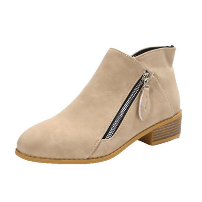 Damen Stiefeletten Elegant Reißverschluss Komfort Blockabsatz