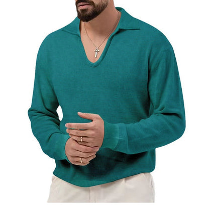 Herren Pullover Eleganter V-Ausschnitt Strukturiert Modern