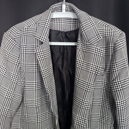 Herren Blazer Eleganter Baumwoll Blazer Hahnentritt Muster