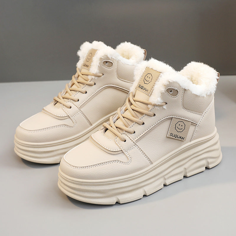 Damen Sneaker High-Top Weich Bequem Laufsohle