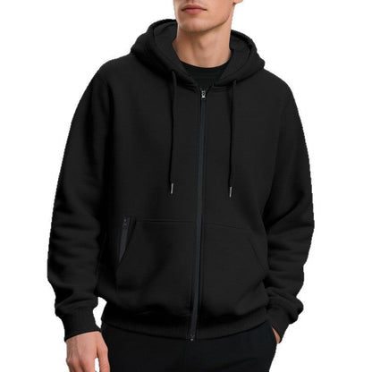 Herren Zip-Hoodie, atmungsaktiver Fleece-Innenausstattung BerlinGlamour, praktische Taschen für den modernen Stadtbummler.
