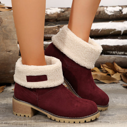 Damen Stiefeletten Warm Kuschelig Rutschfest