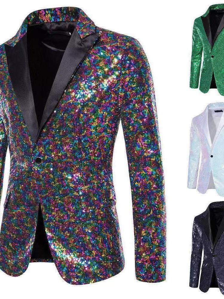 Eleganter Herren Blazer Pailletten Modern Abendgarderobe - BerlinGlamour