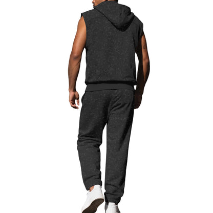 Herren Sportset Ärmellos Hoodie Jogginghose Bequem