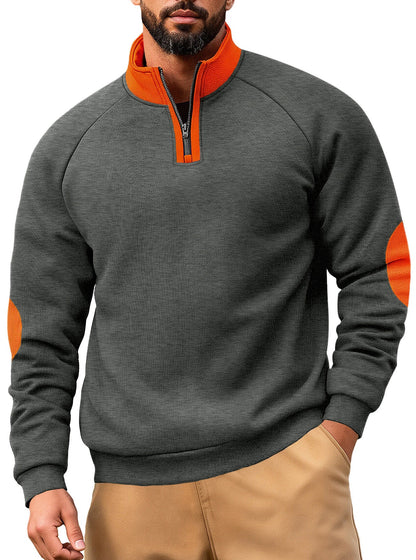 Herren Fleece Pullover Kapuzenpullover Modern Kontrast