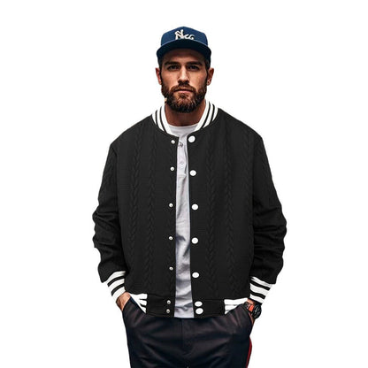 Herren Baseballjacke Modern mit Kontrastfarben und Struktur