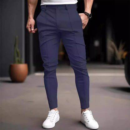 Herren Slim Fit Chino Hose Elastisch Vieltaschig Modern