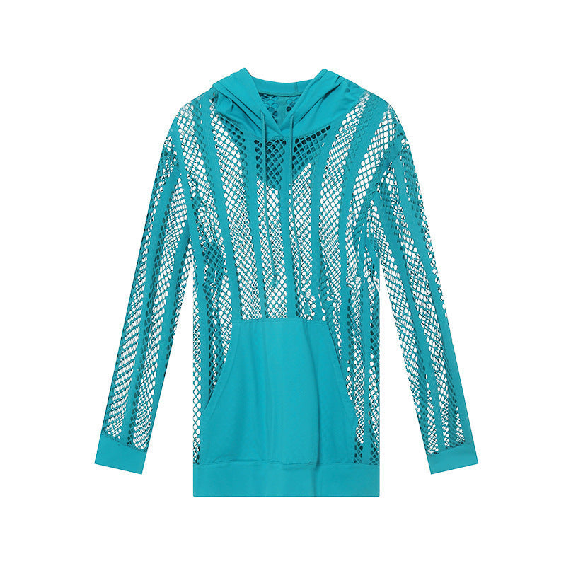 Herren Mesh-Hoodie Atmungsaktiv Kapuze Sportlich