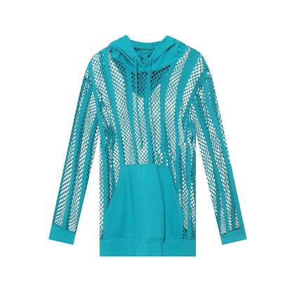 Herren Mesh-Hoodie Atmungsaktiv Kapuze Sportlich