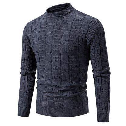 Herren Strickpullover Eleganter Zopfmuster Kragen
