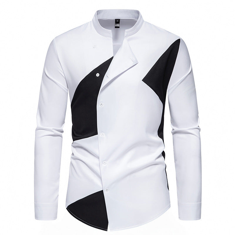 Herren Hemd Moderne Asymmetrisch Knopfdesign Elegant