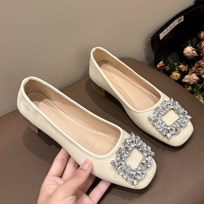 Damen Ballerinas mit Glitzer Schmuck Detail Elegante Mode