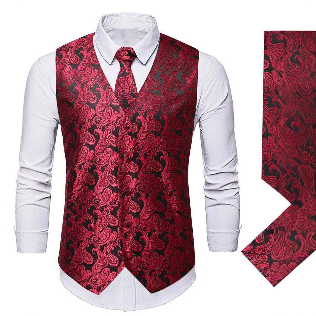 Herren Weste Elegant Paisley Muster Schlank