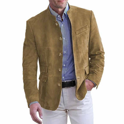 Leder Anzugjacke Herren Elegant Modern Lederschnitt