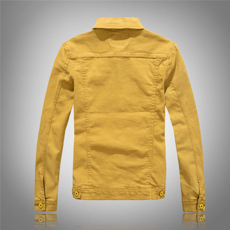 Herren Denimjacke Modern Stehkragen Taschen Elegant