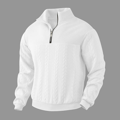 Herren Strickpullover Hochgeschlossen Reißverschluss Modern