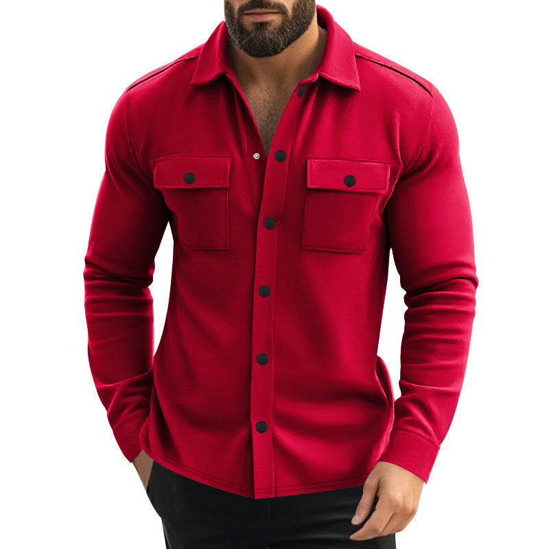 Herren Jacke Overhemd mit Taschen Strukturiert Modern - BerlinGlamour