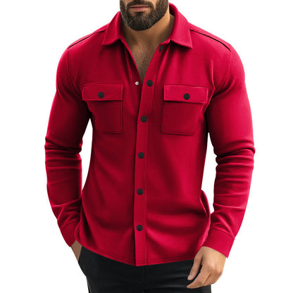 Herren Flanelljacke Lässig mit Brusttaschen und Knopfverschluss - BerlinGlamour
