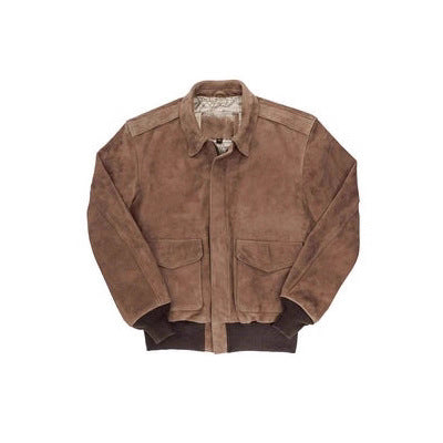 Lederjacke Biker Stil Herren Wildleder Schwarz