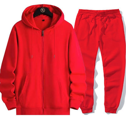 Herren Sportanzug Hoodie Joggingset Grau Modern