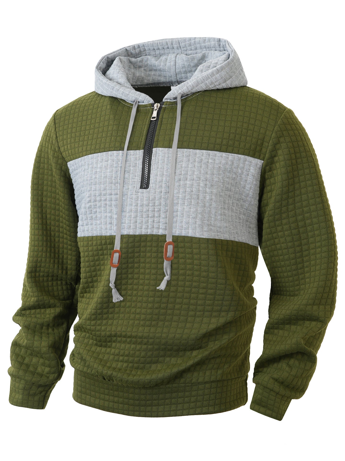 Herren Hoodie Strukturiert 1/4 Reißverschluss Modern