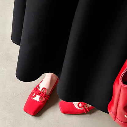 Damen Ballerinas Elegante Schleifen Detail Komfort