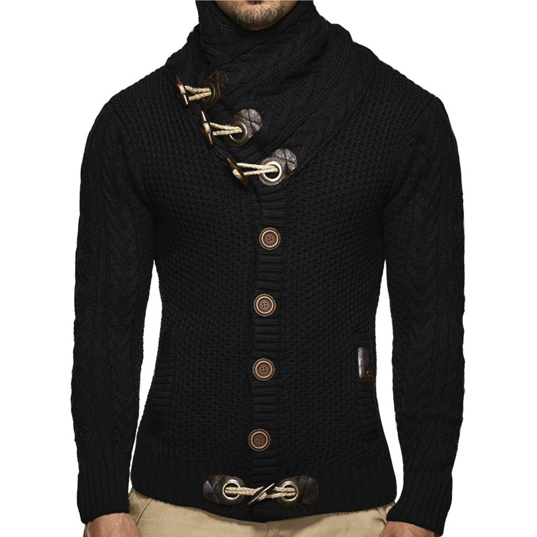 Herren Strickjacke Asymmetrisch Modern Knopf Design - BerlinGlamour