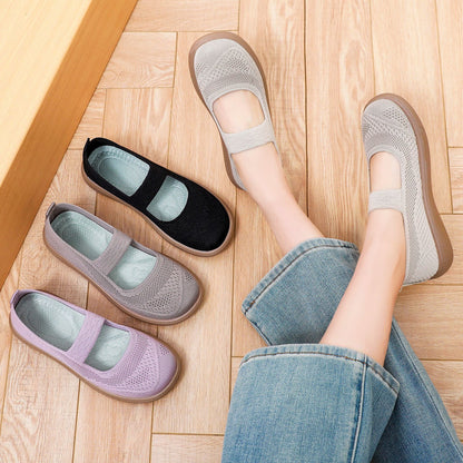 Damen Ballerinas Bequem Elastisch Elegant