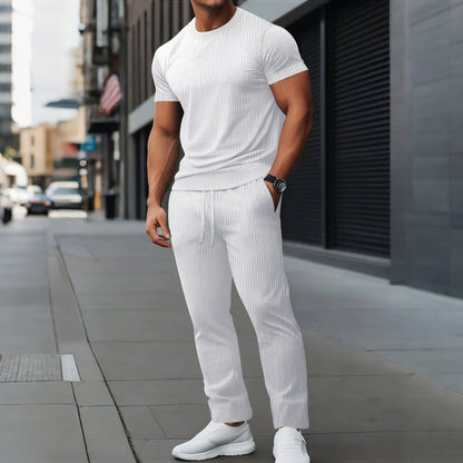 Herren Trainingsset Sportlich Modern mit Strukturmuster