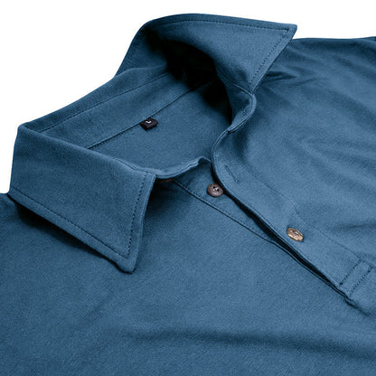 Herren Polohemd Langarm Baumwolle Elegantes Design