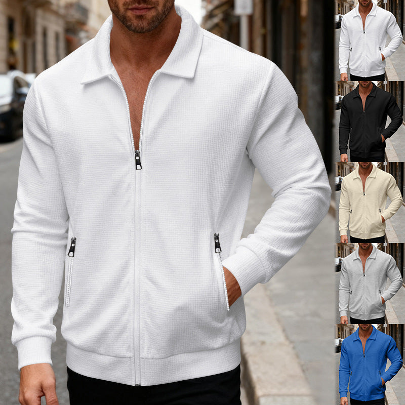 Herren Sportjacke Funktionell Mit Stehkragen Und Reißverschlusstaschen - BerlinGlamour