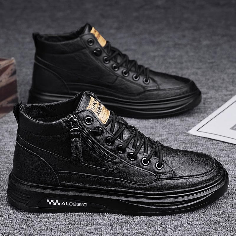 Herren Sneaker High-Top Sportlich mit Reißverschluss und Laufsohle - BerlinGlamour