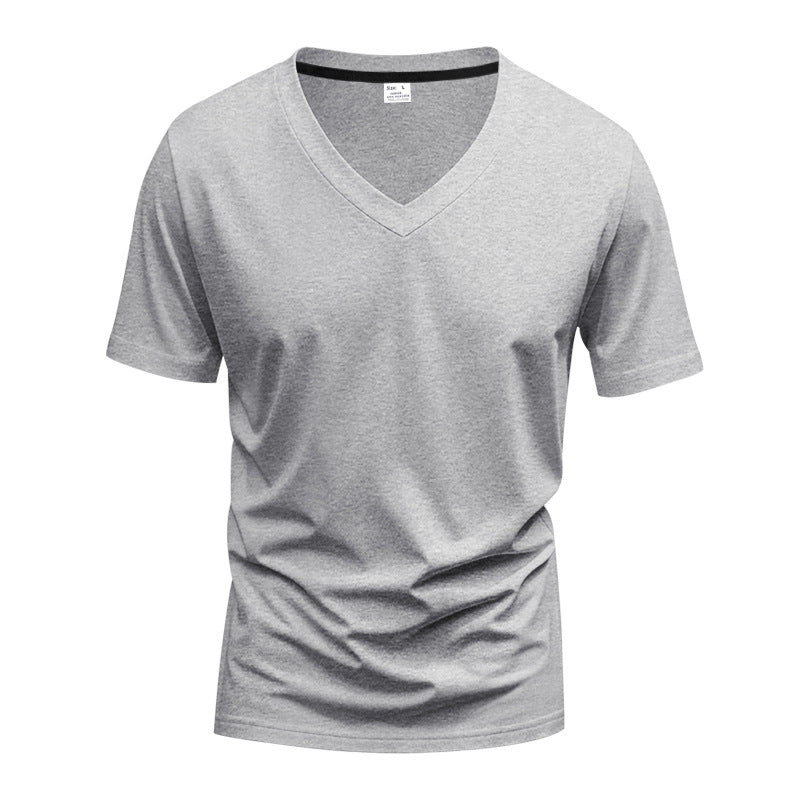 Herren T-Shirt V-Ausschnitt atmungsaktiv Schnelltrocknend Baumwolle