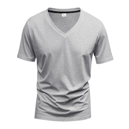 Herren T-Shirt V-Ausschnitt atmungsaktiv Schnelltrocknend Baumwolle