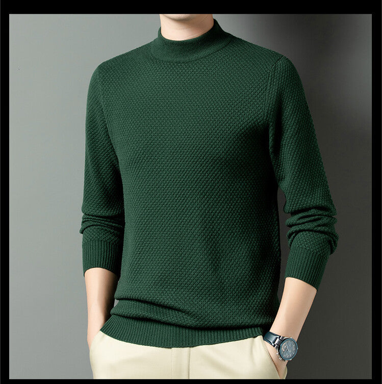 Herren Rollkragenpullover Hochwertig Baumwolle Berlin Stil