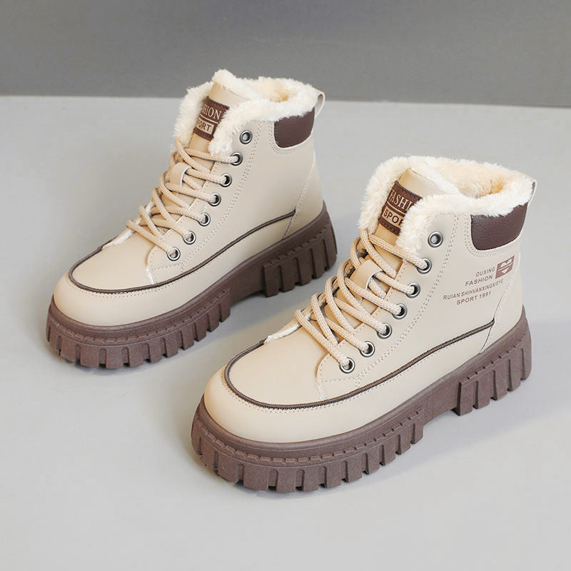 Damen Winterstiefel High-Top Kuschelig Warm mit Profilsohle