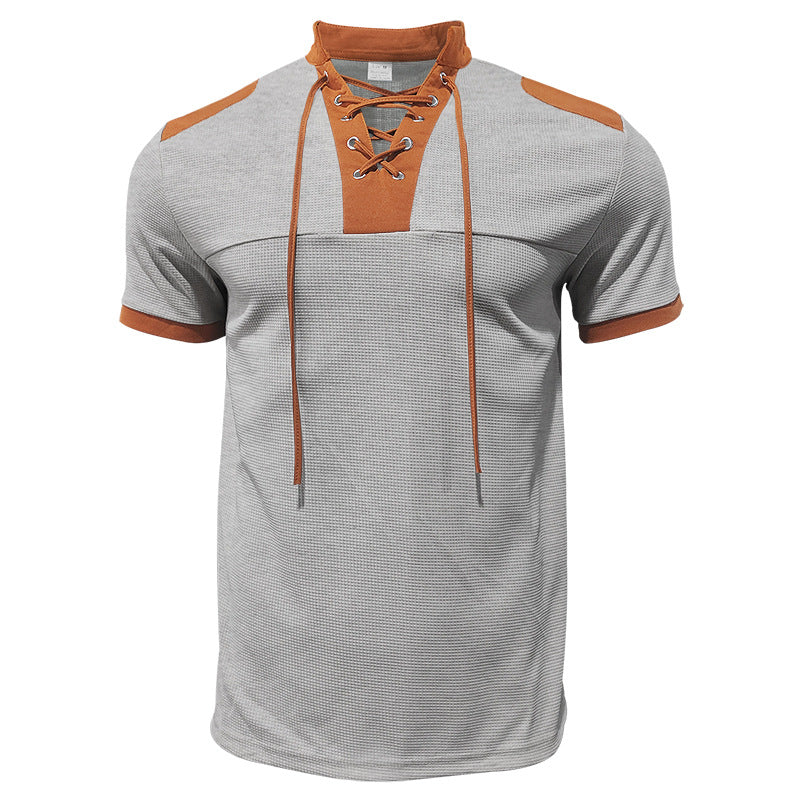 Herren Kurzarm-Shirt Sportlich Modern Latz-Design