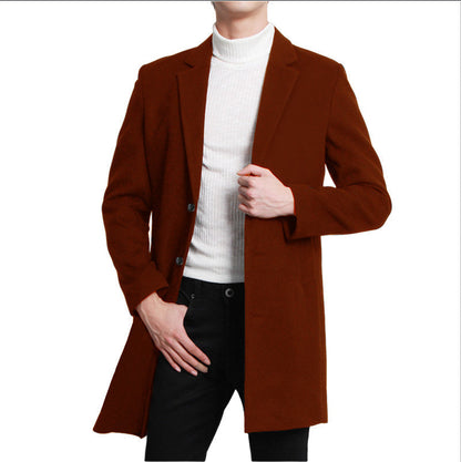 Herren Woolcoat Moderner Schnitt Elegante Übergröße