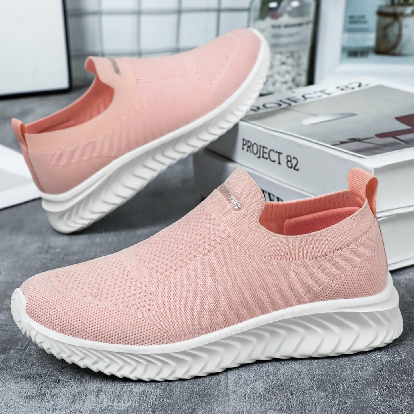 Damen Sneaker Slip-On Bequem Luftig Flexibel - BerlinGlamour