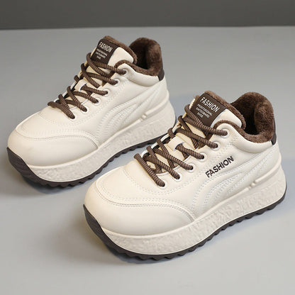 Damen Plateau Sneaker Warm Innenfutter Komfortschuhe