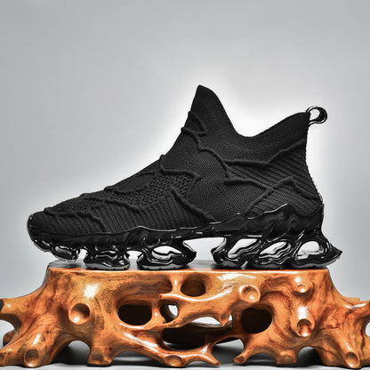 Damen Sneaker Sportlich Strick Rutschfest Komfortabel