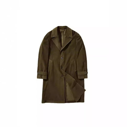 Eleganter Herren Wollmantel Modern Schwarz