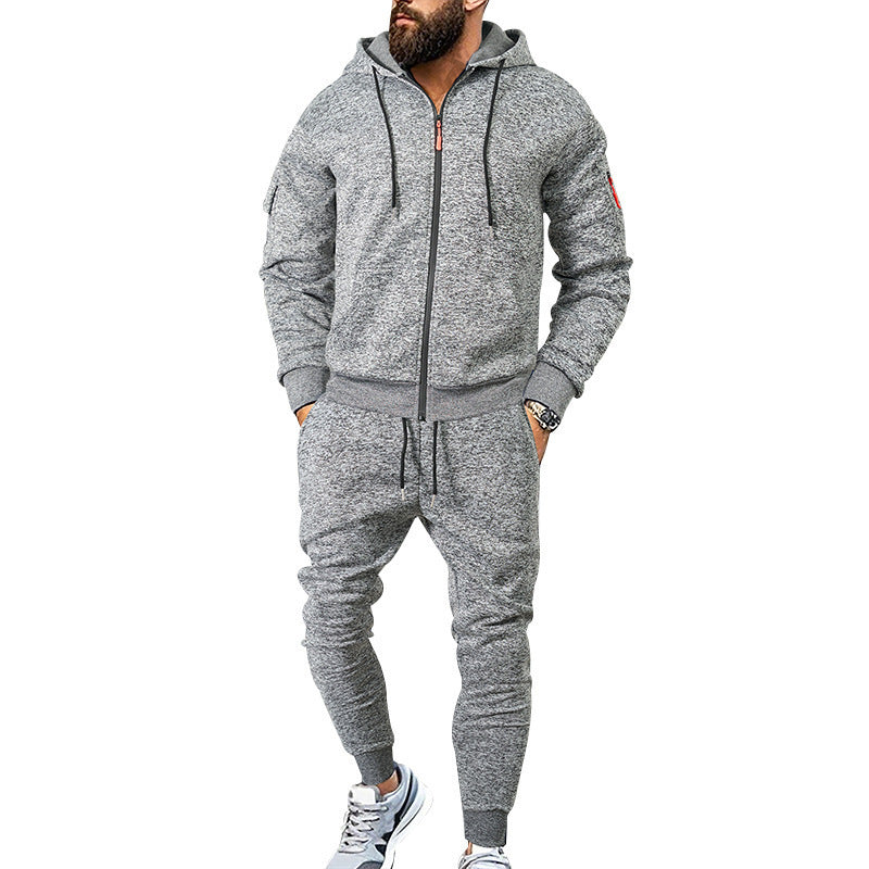 Herren Sportanzug Kapuzenpullover mit Reißverschlusstaschen - BerlinGlamour