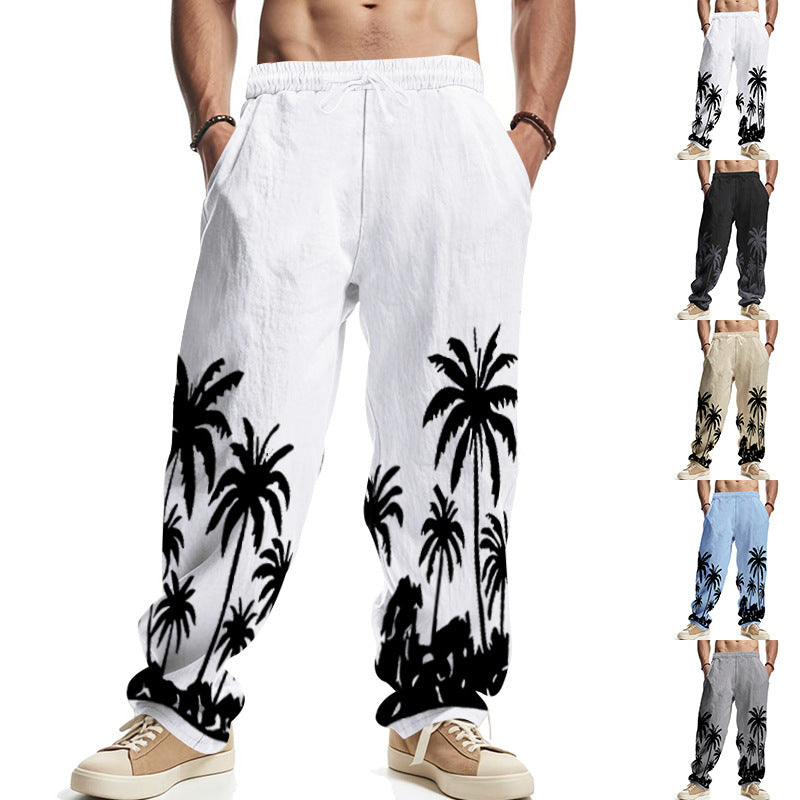 Herren Strandhose Lässig Palmenmotiv Elastisch - BerlinGlamour