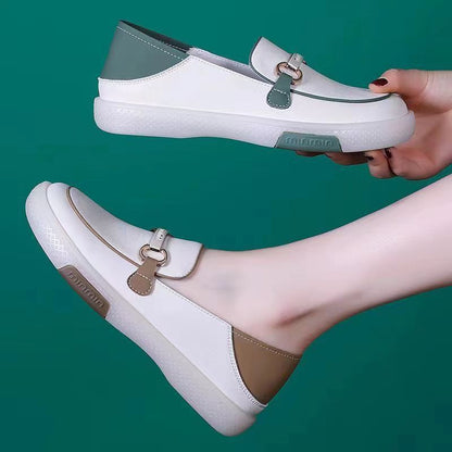Damen Sneaker Slip-On Elegant Metallverschluss Komfortschuhe Damen - BerlinGlamour
